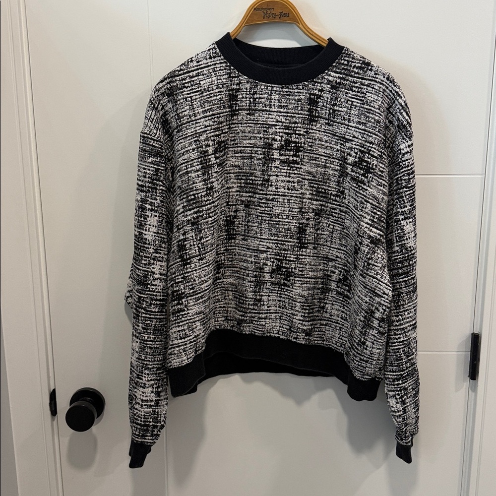Zanerobe Marled Black and White Crew Sweater size large